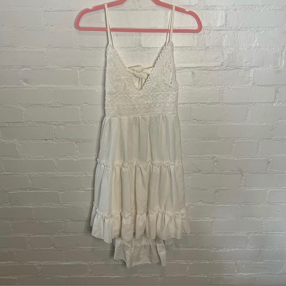 White Boho Tie Back Dress